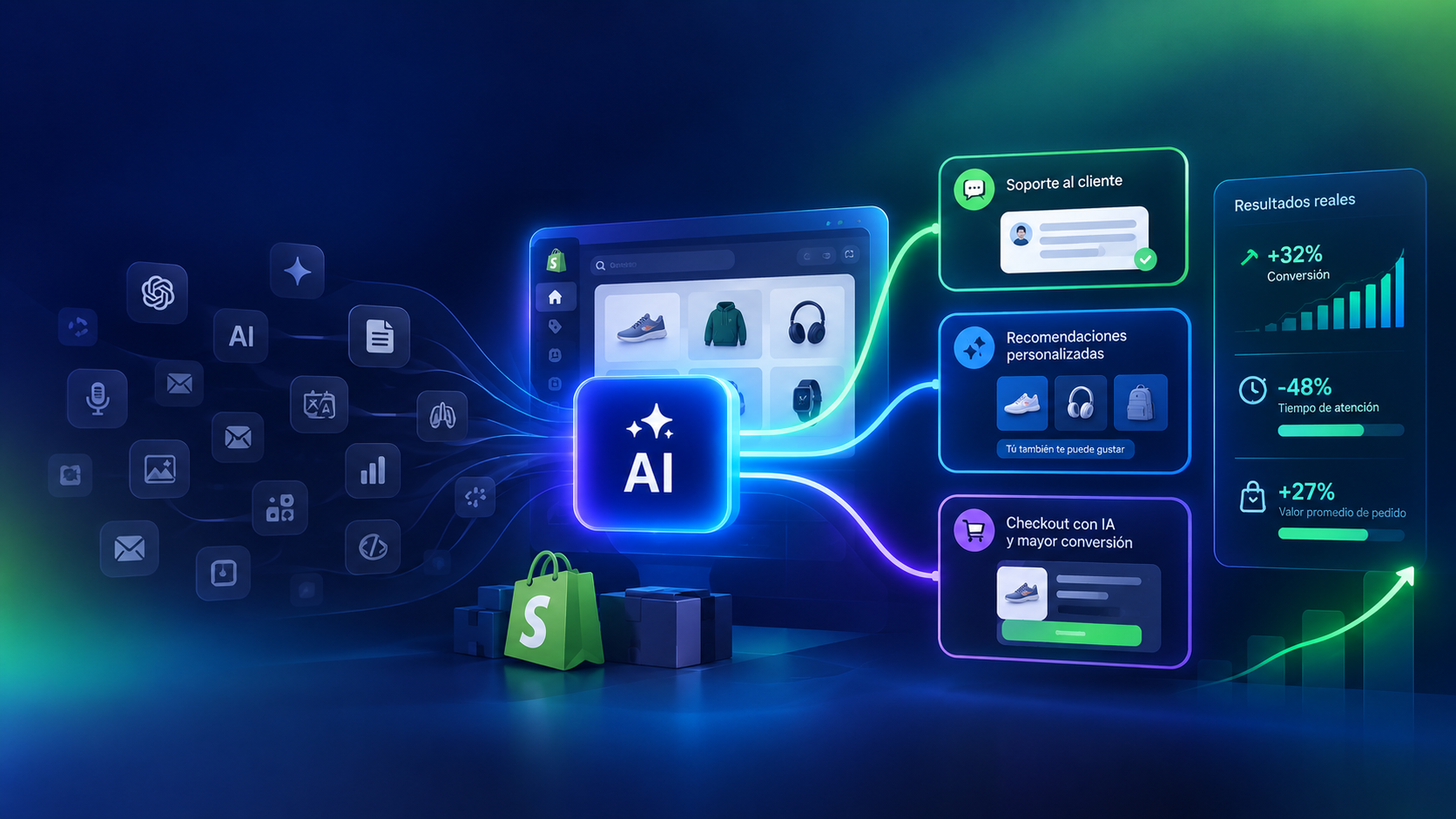 IA y productividad: qué está funcionando realmente en las tiendas Shopify (2026)